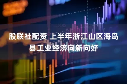 股联社配资 上半年浙江山区海岛县工业经济向新向好